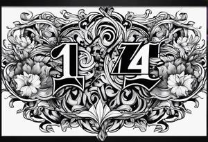 Number 14 in a fierce font tattoo idea