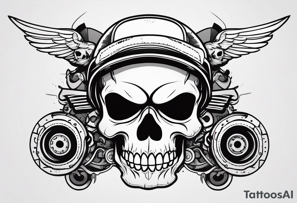 Mechanic skull tattoo idea