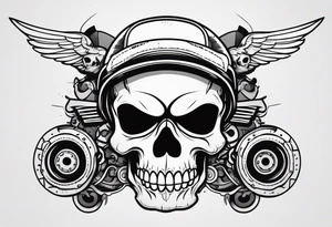 Mechanic skull tattoo idea