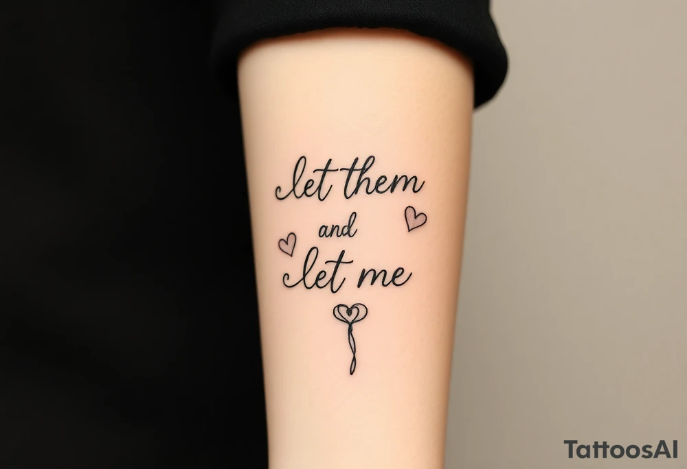 “let them and let me” small dainty fine line tattoo idea