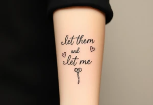 “let them and let me” small dainty fine line tattoo idea