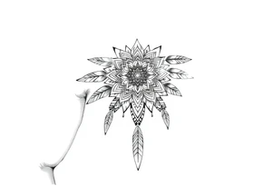 spiritual feathers ornamental mandala shaman tattoo idea