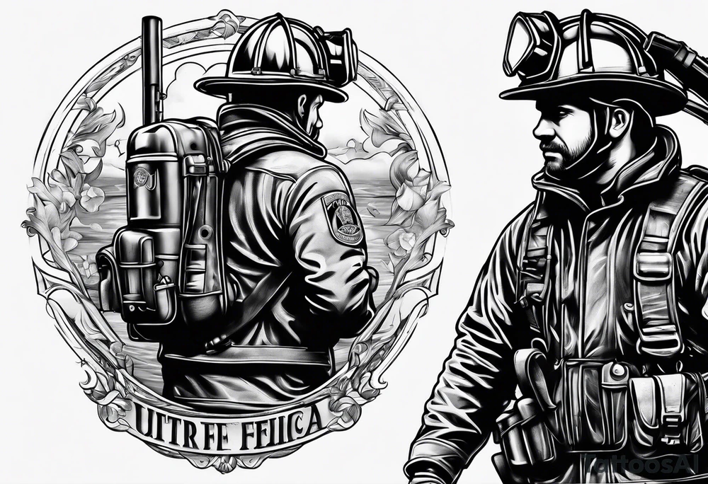 diving firefighter tattoo idea