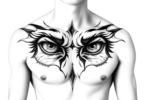 Eyes big and small on my chest for a man terrorizing with his eyes tattoo idea