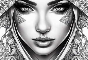 Themis eyes covered with cloth tattoo idea