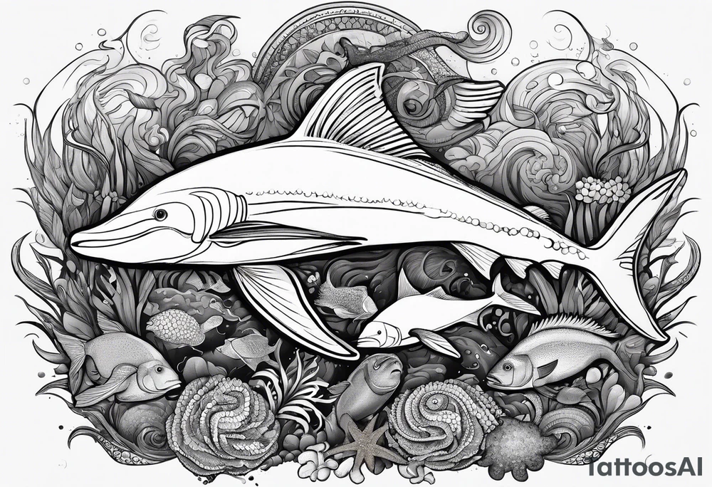 Sea creatures tattoo idea