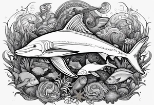 Sea creatures tattoo idea