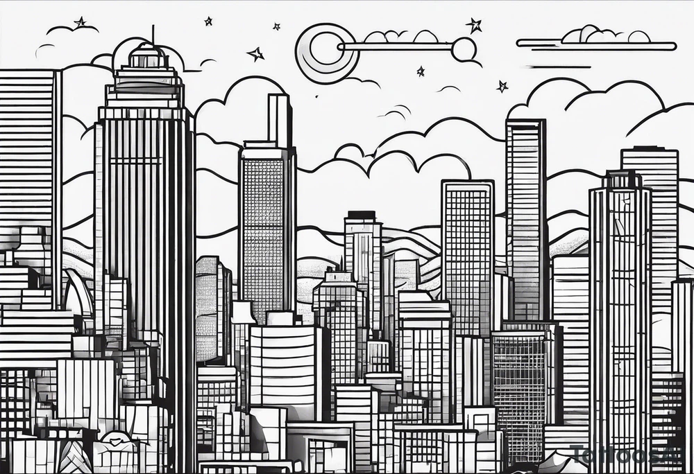 city of los angeles simple line work tattoo idea