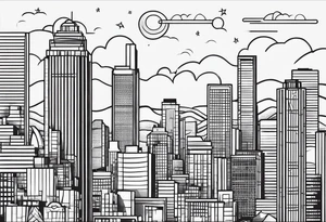 city of los angeles simple line work tattoo idea