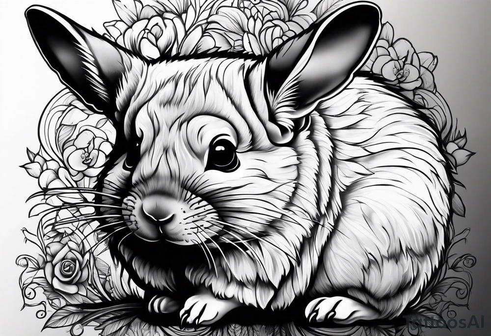 Cute lazy sassy Chinchilla tattoo idea