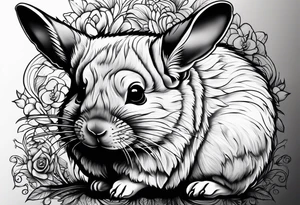 Cute lazy sassy Chinchilla tattoo idea