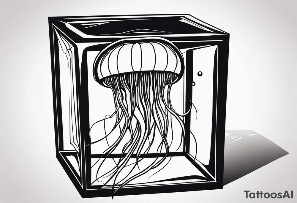 Small box jellyfish tattoo idea