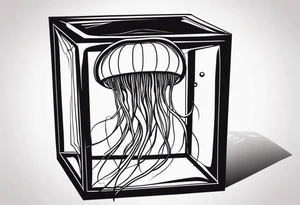 Small box jellyfish tattoo idea