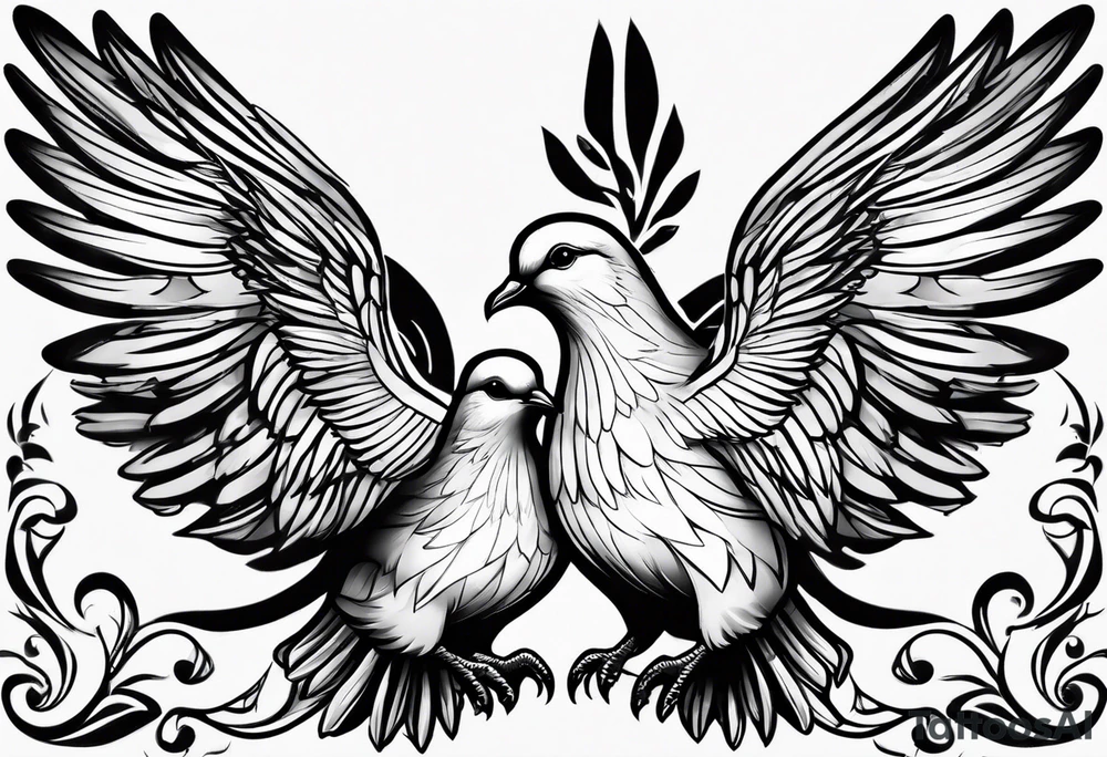 two simplistic doves tattoo idea