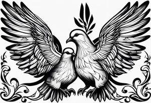 two simplistic doves tattoo idea
