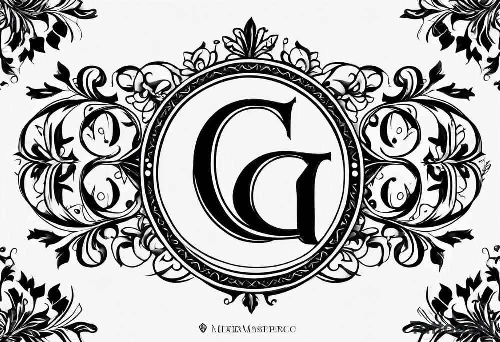 Simple Initial monogram "eg" tattoo idea