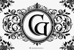 Simple Initial monogram "eg" tattoo idea