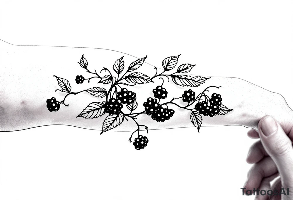 American traditional style Blackberry vine to wrap around an arm tattoo idea