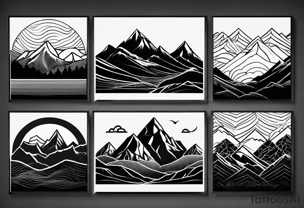Mountain range silhouette chic tattoo idea
