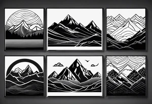 Mountain range silhouette chic tattoo idea