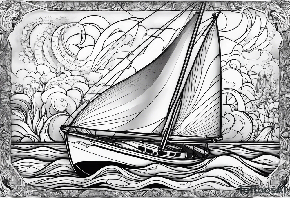 Cal 40 sailboat tattoo idea
