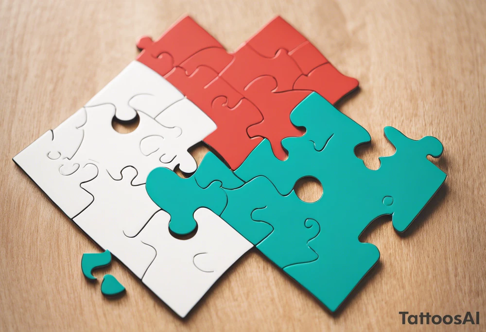 Interlocking Puzzle Pieces
   Concept: Two outlined puzzle pieces that are interlocking or fit together perfectly, symbolizing how you and your sister were connected. One of the puzzle pieces could have the small, filled-in heart inside it.
   Text: “To my favorite sister” could be placed underneath or along the curve of your ankle, maintaining your sister’s handwriting. You could position the text so it wraps slightly around the interlocking pieces. tattoo idea