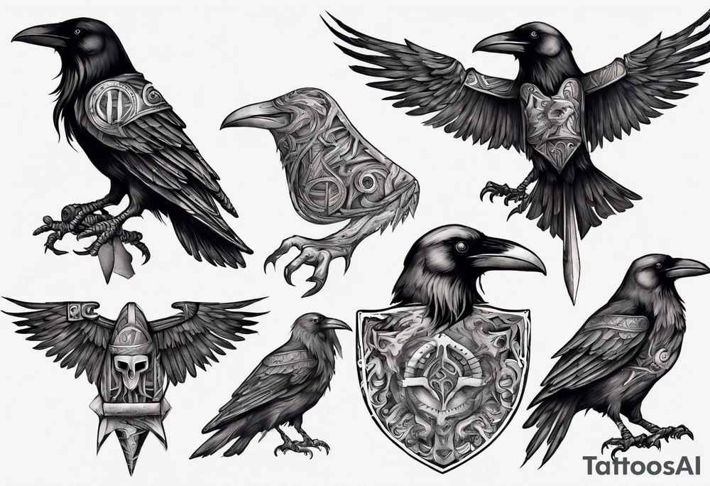 raven from the vikings era tattoo idea