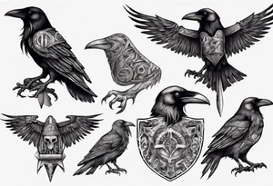 raven from the vikings era tattoo idea