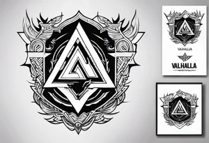 Valhalla fire runes lightning
Sword shield valknut tattoo idea