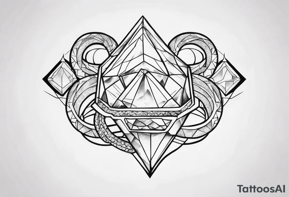 gemstone snake crystal body tattoo idea