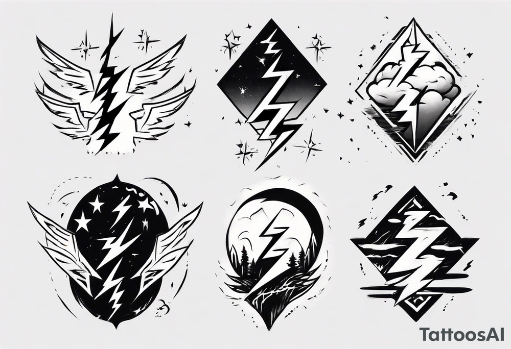 thunder in sky tattoo idea