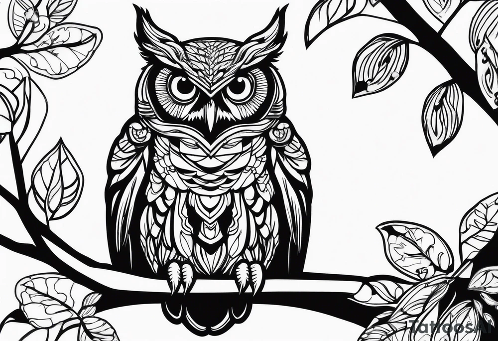 eastern screech owl tattoo idea