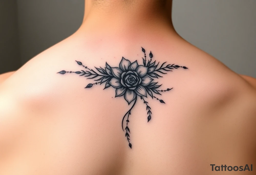 feminine, dainty enso tattoo, with brush marks, and pretty elements tattoo idea