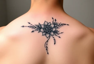 feminine, dainty enso tattoo, with brush marks, and pretty elements tattoo idea