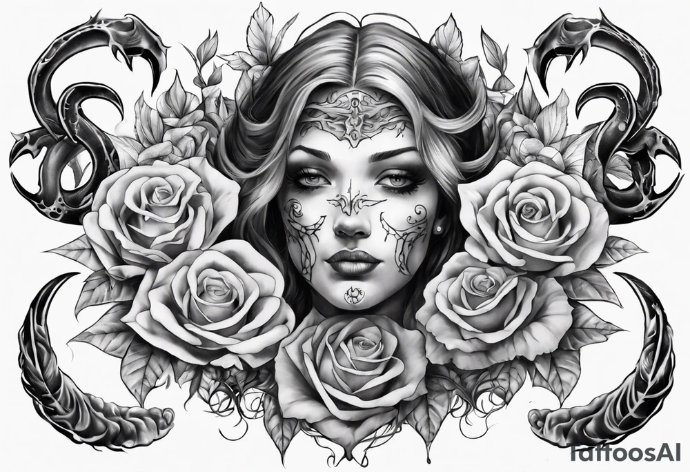 full stomach tattoo 
Christian theme tattoo idea