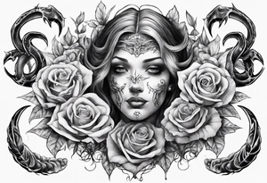 full stomach tattoo 
Christian theme tattoo idea