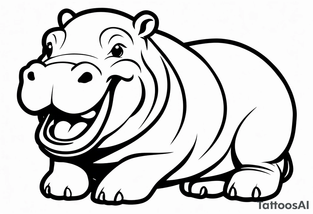 Baby hippo laughing tattoo idea