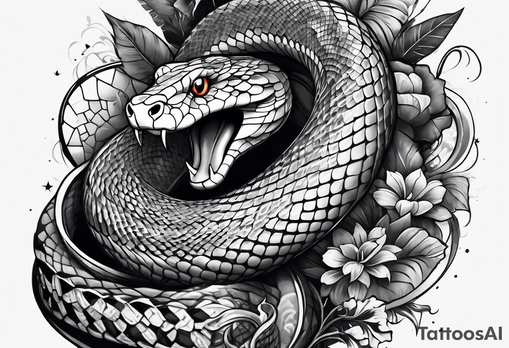 snake wrapped around arm tattoo idea