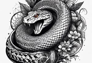 snake wrapped around arm tattoo idea