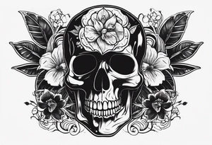 Skull tattoo with Memento Mori written on it tattoo idea
