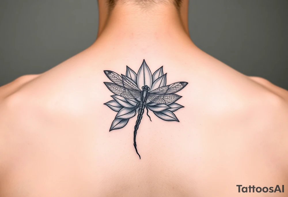 Lotus flower and dragonfly tattoo idea