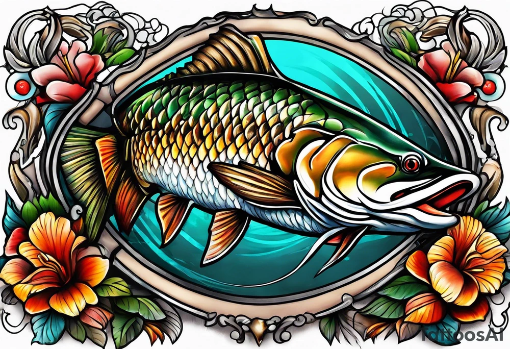 Fishing and hunting tattoo idea
