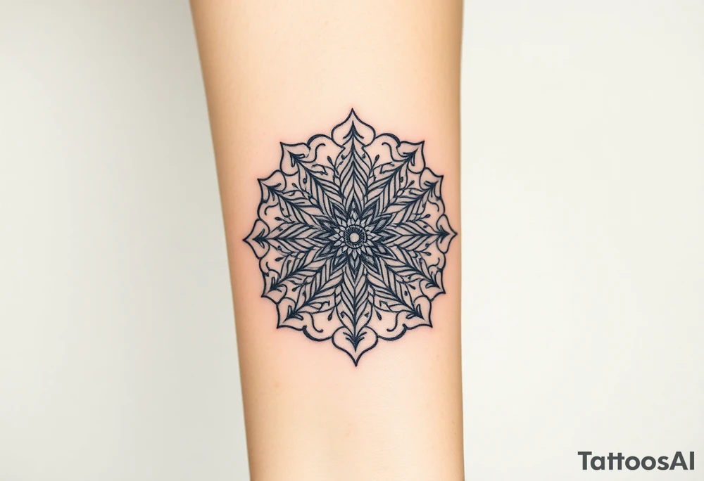 intricate mandala with sacred geometry and cosmic elements tattoo idea
