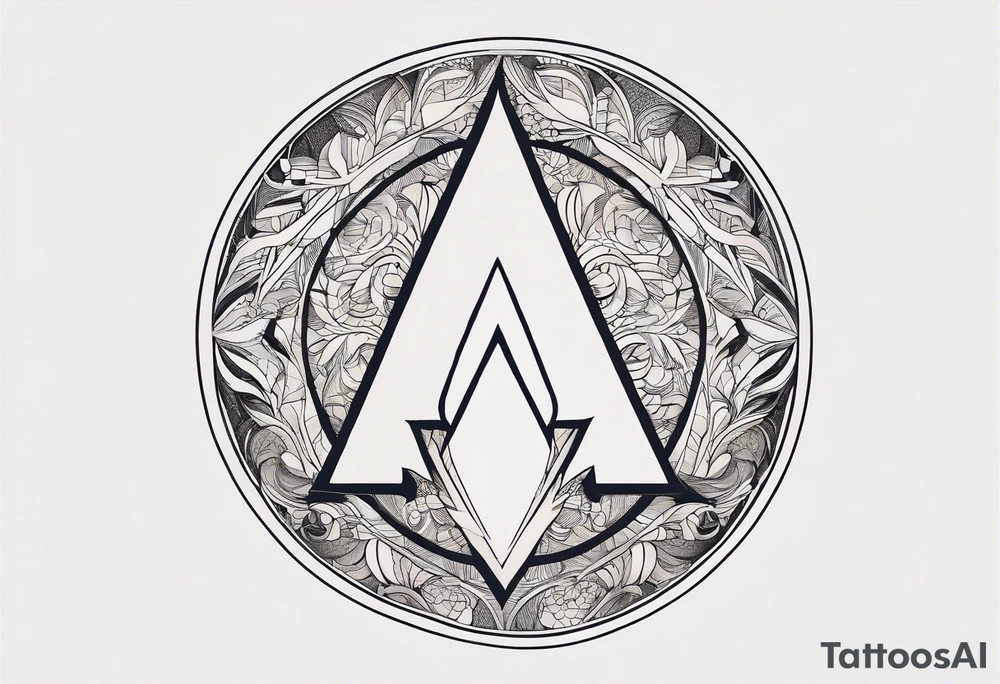 letter delta inside a circle, subtle, girly, simplistic tattoo idea