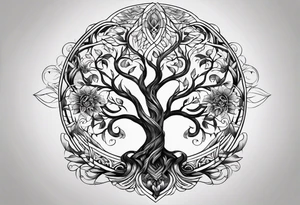 Tree of life phoenix tattoo idea