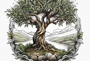 olive tree tattoo idea