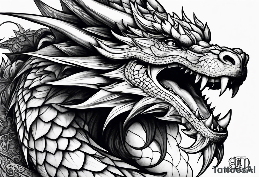 roaring dragons tattoo idea