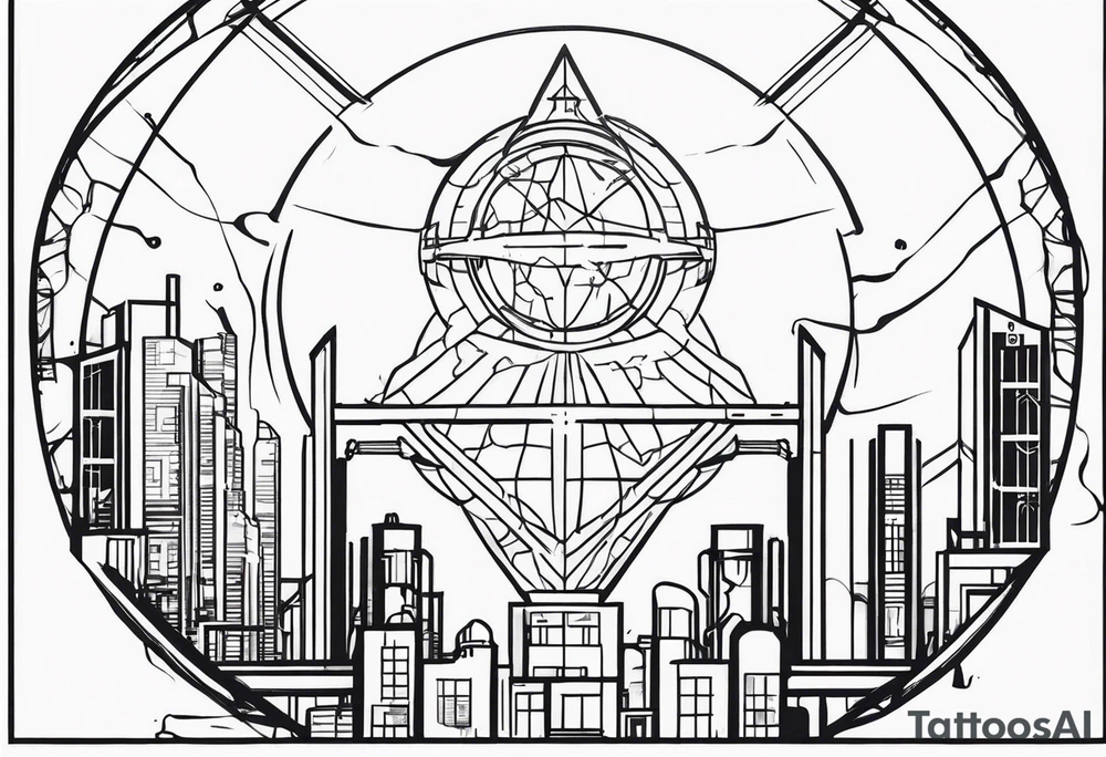 Atlas God holding up industrial facility tattoo idea