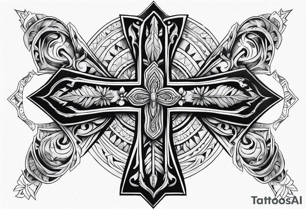 Native American Burning Cross tattoo idea