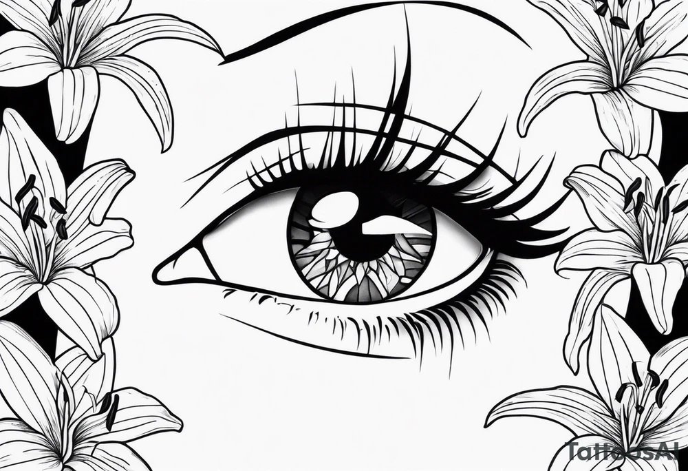 Broken sword , lilies , eye tattoo idea